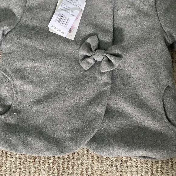NWT Jessica Simpson Heather Gray Girls Infant Jacket 18M - Picture 5 of 11